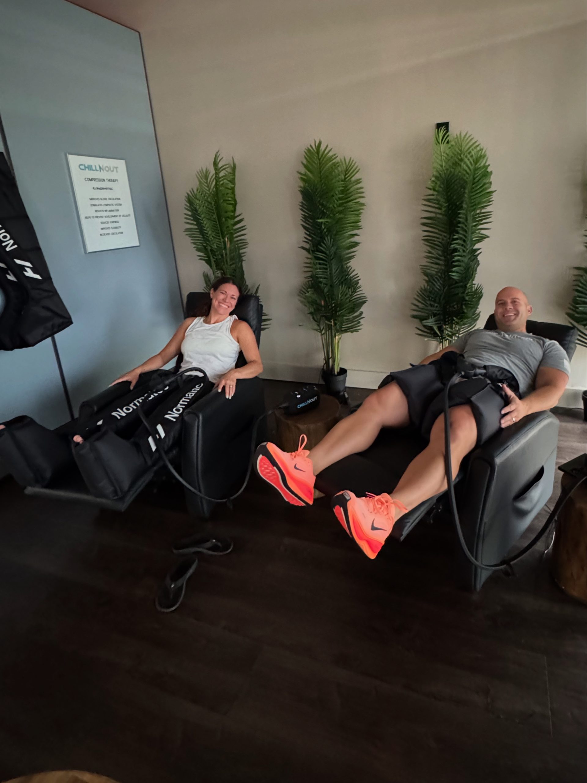 Normatec compression therapy at Chill N Out Clearwater
